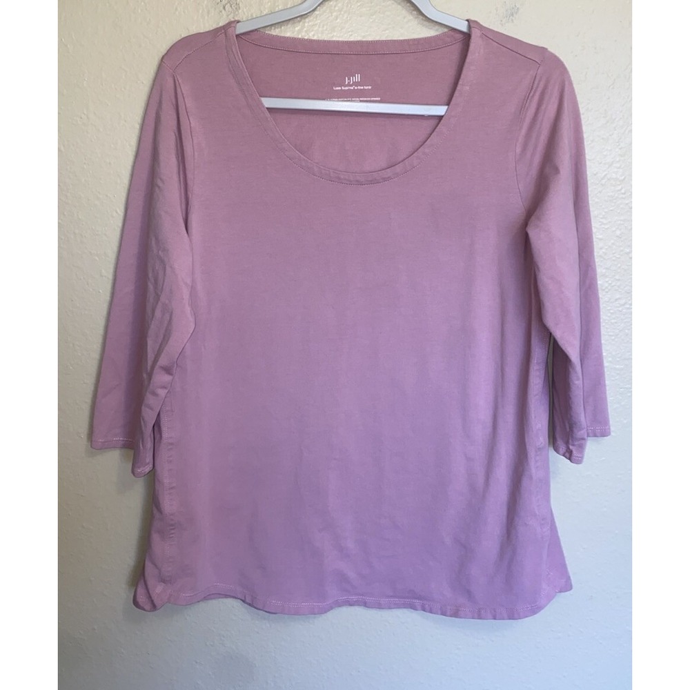 J. Jill Luxe Supima A-Line Tunic Top 3/4 Sleeve Medium Petite Dusty Rose